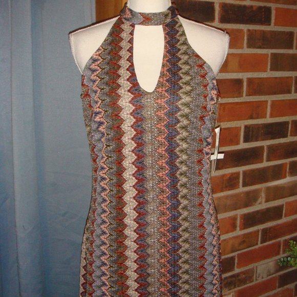 Design Lab Multi Color Sleeveless Maxi Dress L - Picture 2 of 9